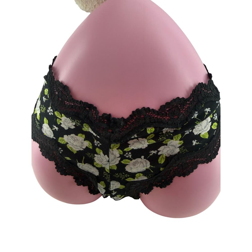 Victoria Secret Sexy Little Things White Rise Black Lace Cheeky Panty Medium